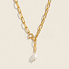 Minimalist Natural Freshwater Pearl Y-shaped Pendant Lariat Necklace 304 Stainless Steel Jewelry EE6125-1