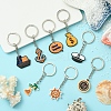 8Pcs 8 Styles Cartoon PVC Pendant Keychain KEYC-FS0001-07-2