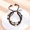 Adjustable Natural Tiger Eye & Hematite Braided Bead Bracelets BJEW-U035-01B-2