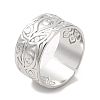 Non-Tarnish 304 Stainless Steel Eye Open Cuff Ring for Women RJEW-M149-35P-3