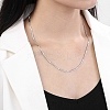 Non-Tarnish 304 Stainless Steel Flat Snake Chain Necklaces for Women NJEW-D058-04P-4