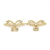 Brass Pave Clear Cubic Zirconia Connector Charms KK-Q820-41G-1