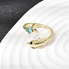 Brass Micro Pave Cubic Zirconia Cuff Rings for Women LS-RJEW-K312-01A-G-1