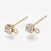 Brass Stud Earring Findings KK-S348-119-1