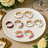 4 Pairs 4 Colors Alloy Enamel Huggie Hoop Earrings for Women EJEW-HY0001-23B-4