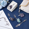 6Pcs 3 Styles Moon & Star Alloy Swivel Lobster Claw Clasps & Brass Cable Chains AJEW-UN00041-2
