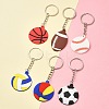 6Pcs 6 Styles PVC Plastic Pendant Keychain KEYC-YW0001-19-2