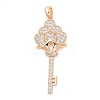 Brass Micro Pave Clear Cubic Zirconia Pendants KK-S388-02G-02-1