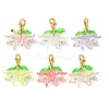 6Pcs 6 Colors Flower Acrylic Pendant Decorations HJEW-JM02719-01-2