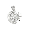 Brass Micro Pave Clear Cubic Zirconia Pendants KK-L254-05P-1