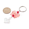 Acrylic Heart with Bowknot Keychains KEYC-JKC00612-01-2