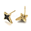 Rack Plating Brass Micro Pave Cubic Zirconia Stud Earring EJEW-C101-02G-2