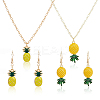 2 Sets 2 Style Alloy Pineapple Pendant Necklace & Dangle Earrings SJEW-FI0001-01-1