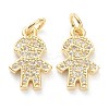 Brass Micro Pave Clear Cubic Zirconia Pendants ZIRC-J041-15-1