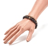 2Pcs 2 Style Natural Lava Rock & Tibetan Agate Round Beaded Stretch Bracelets Set BJEW-JB08312-3
