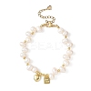 Brass Charm Bracelets BJEW-JB12859-2