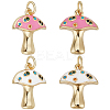10Pcs 2 Colors Autumn Theme Rack Plating Brass Micro Pave Colorful Cubic Zirconia Pendants KK-BBC0017-99-1