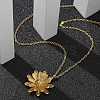 304 Stainless Steel Sunflower Pendant Cable Chain Necklaces for Women NJEW-R011-02G-1
