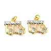 Brass Cubic Zirconia Pendants KK-M258-14GP-1