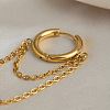 304 Stainless Steel Double Chain Tassel Hoop Earrings for Women MX0764-5