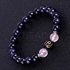 Natural Rose Quartz Beaded Stretch Bracelets PW-WG74486-05-1