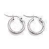 304 Stainless Steel Hoop Earrings EJEW-H344-01P-2