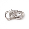 Brass Micro Pave Clear Cubic Zirconia Charms ZIRC-F132-38P-3