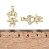 Brass Micro Pave Clear Cubic Zirconia Pendants CU-CBA9AFC-01G-11-3