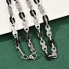 201 Stainless Steel Cross & Oval Link Chain Necklaces for Women NJEW-B143-02EBP-3