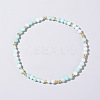 Natural Aquamarine Round Beads Stretch Bead Bracelets for Women CQ7665-3-1