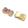 304 Stainless Steel Crystal Rhinestone Bowknot Charms STAS-G362-11G-2