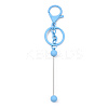 Spray Painted Alloy Bar Beadable Keychain for Jewelry Making DIY Crafts KEYC-A011-02K-1