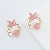 Ocean Theme 304 Stainless Steel Enamel Stud Earrings for Women MF2058-6-1