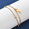 304 Stainless Steel Key Charm Chain Bracelets BJEW-M097-01B-G-3