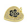 Rack Plating Heart with Flower Brass Micro Pave Clear Cubic Zirconia KK-Z053-23G-3