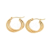 Ion Plating(IP) 304 Stainless Steel Hoop Earrings for Women EJEW-P279-30G-1