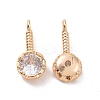 Brass Pave Cubic Zirconia Pendants ZIRC-I064-18G-1