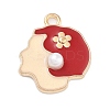 Light Gold Plated Alloy Enamel Pendants ENAM-M219-15KCG-03-1