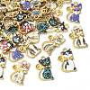 40Pcs 8 Colors Alloy Enamel Pendants ENAM-CJ0001-79-3