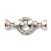 Brass Micro Pave Clear Cubic Zirconia Fold Over Clasps KK-U059-55P-1