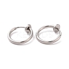 Tarnish Resistant 304 Stainless Steel Retractable Clip-on Hoop Earrings STAS-K171-53P-2