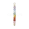 Natural Agate & Carnelian & Green Aventurinee & Aquamarine & Amethyst Faceted Round Beaded Chakra Pendants PALLOY-JF03450-2