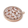 Brass Micro Pave Cubic Zirconia Pendants KK-C086-01RG-2