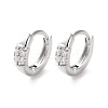 Rack Plating Brass Clear Cubic Zirconia Hoop Earrings EJEW-S241-10P-1