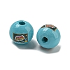 Printed Wood European Beads WOOD-L020-D12-2