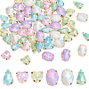 60Pcs 6 Styles Zinc Alloy Rhinestone Sew on Rhinestones FIND-CY0001-07-1
