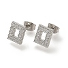 304 Stainless Steel Micro Pave Clear Cubic Zirconia Stud Earrings EJEW-H018-03P-03-2