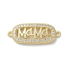 Mother's Day Brass Micro Pave Clear Cubic Zirconia Links KK-M287-03G-1