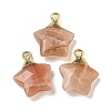 Natural Sunstone Pendants G-P540-01G-09-1