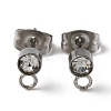 304 Stainless Steel Stud Earrings Findings STAS-WH0029-44B-P-2